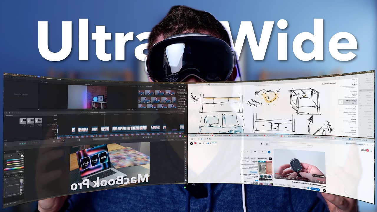 Testing out Mac ultra wide display mirror on Apple Vision Pro