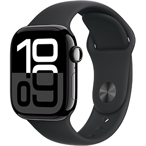 Apple Watch Series 10 with Jet Black Case and Black Sport Band