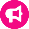 pink speaker icon
